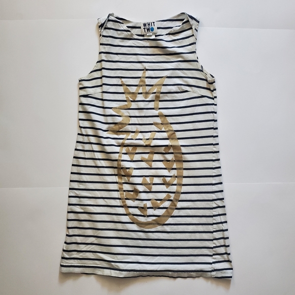 Anthropologie Whit Too Gleaming Lanai Dress- XSmall, striped with gold pineapple - Picture 13 of 13